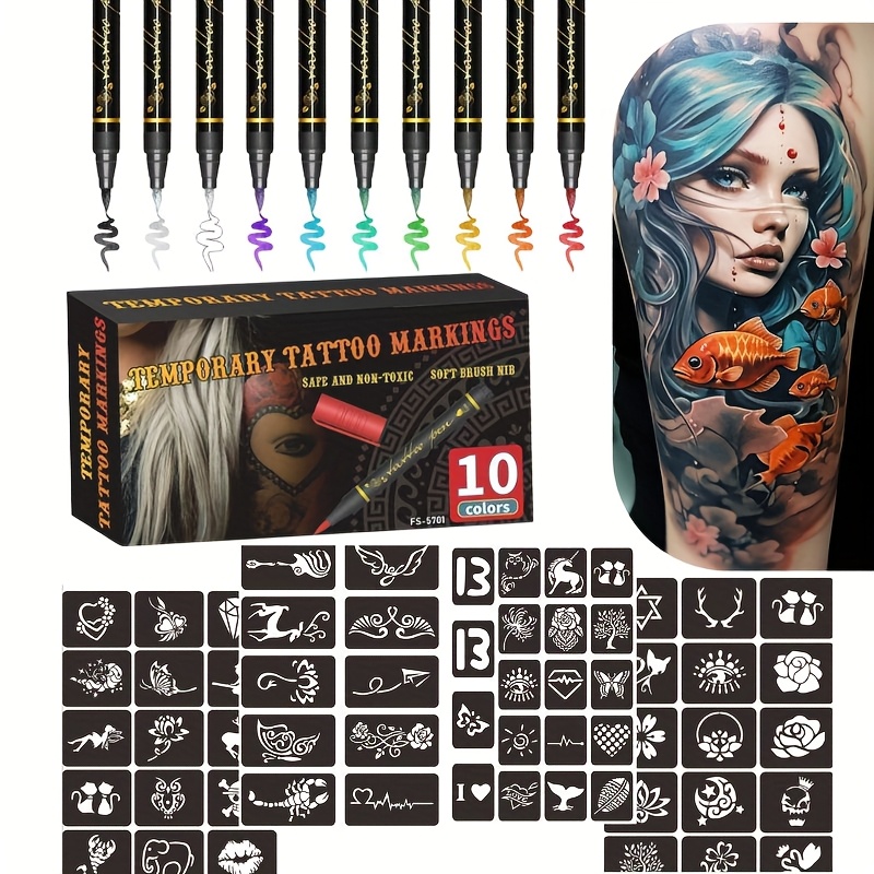 Copic Marker Sketch - Temporary Tattoo Marker Set 10 Colors