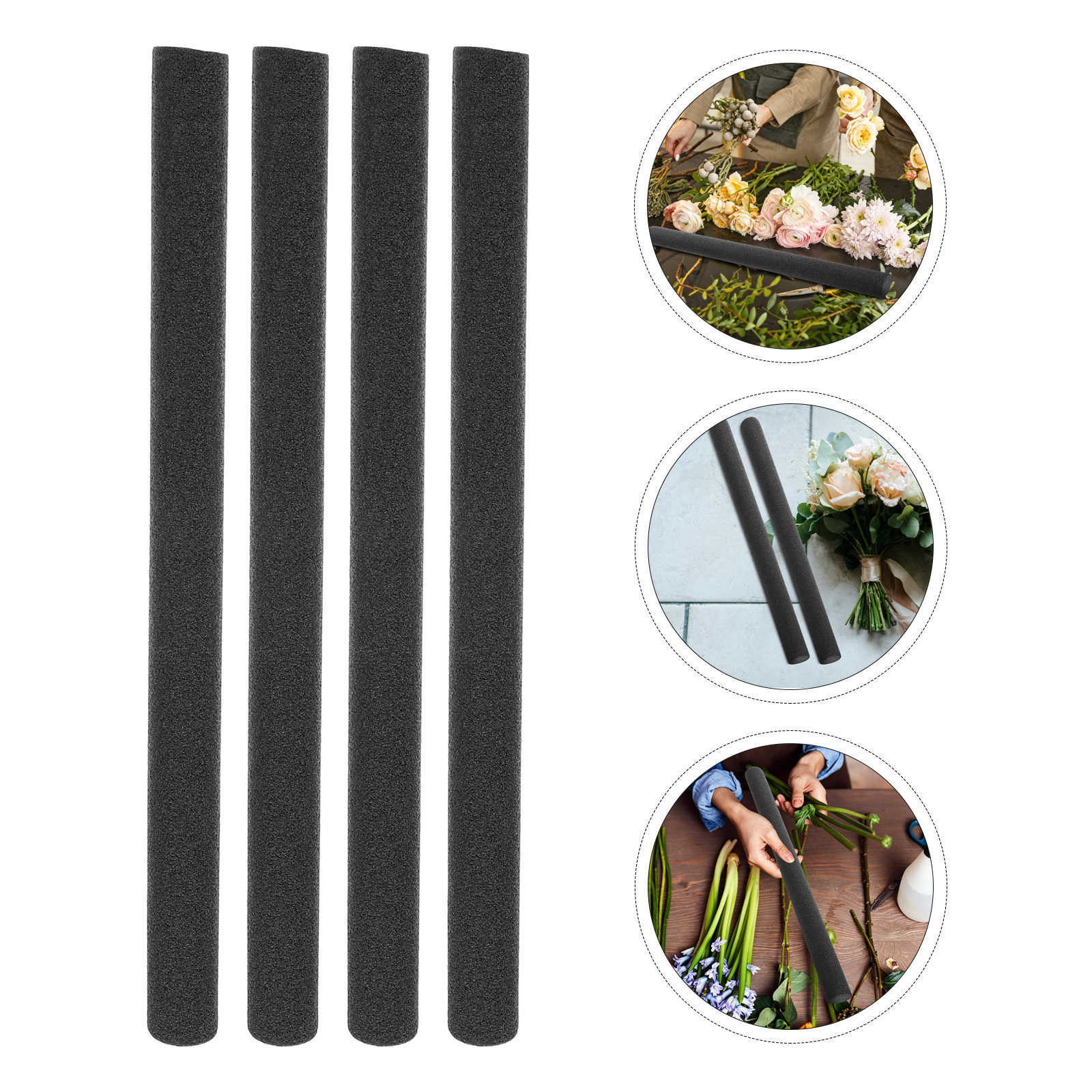 Florist Flower Supply - 8Pcs Floral Foam Rods Black 1.6