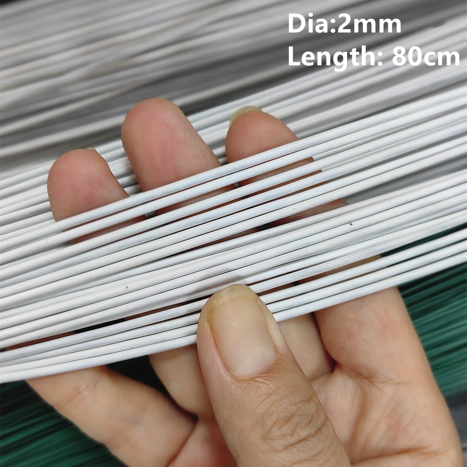 Wire Stem Florist - 2# 2mm/1.2mm 30pcs 80cm Length Green