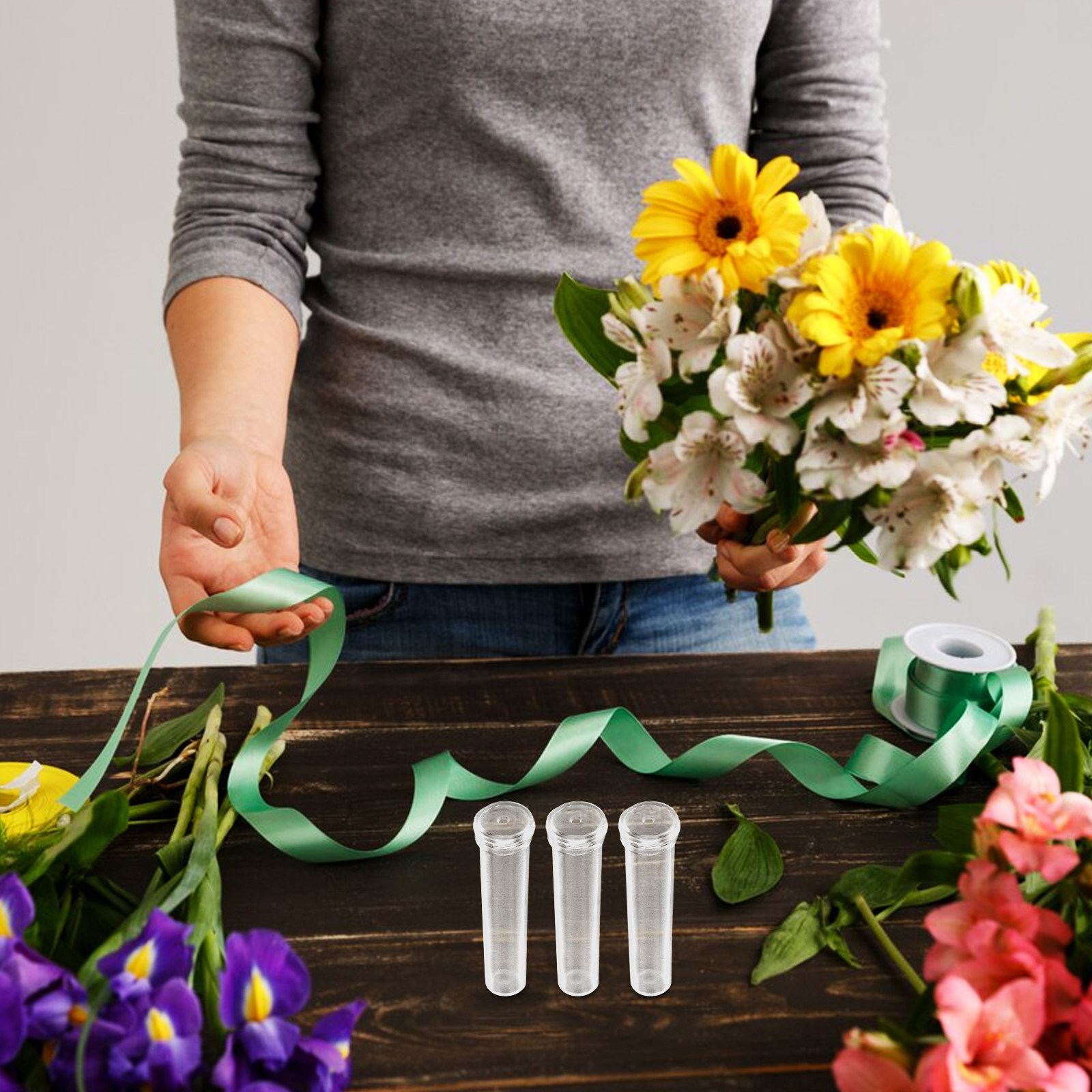 200Pcs Flower Water Tube Trans - Florist Flower Supply 评论和价格