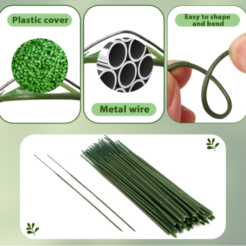 100 Pieces Floral Stem,Artific - Wire Stem Florist 评论和价格