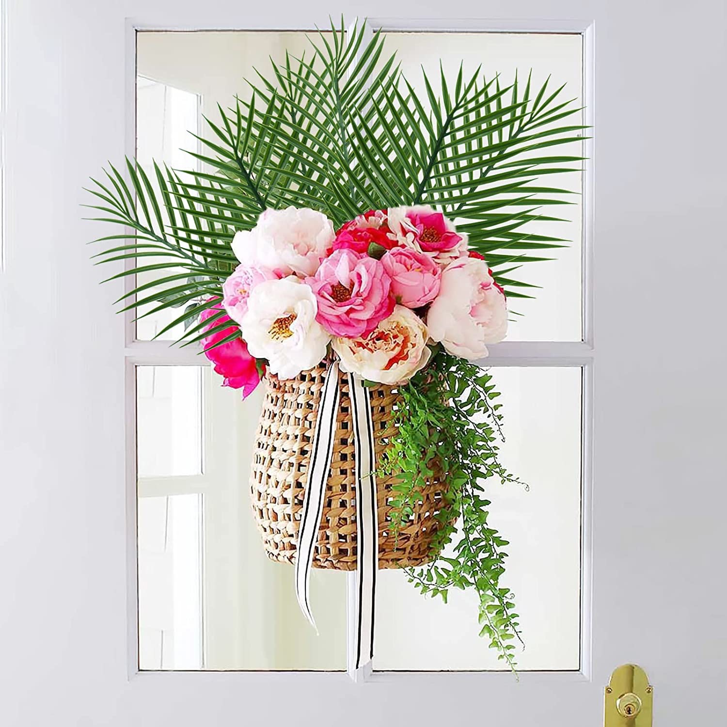 5pcs Golden Artificial Palm Le - Palm Leaf Dried 评论和价格