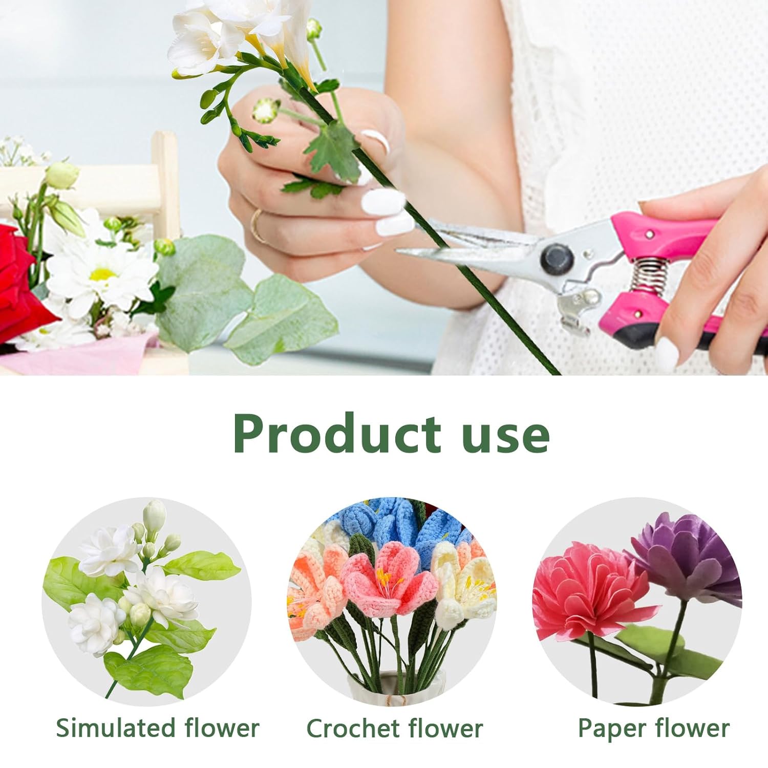 80Pcs Floral Wire, 30cm/11.8in - Wire Stem Florist 评论和价格
