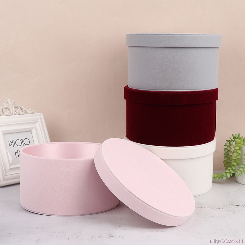 Velvet Round Flowers Box Gift  - Florist Flower Supply 评论和价格