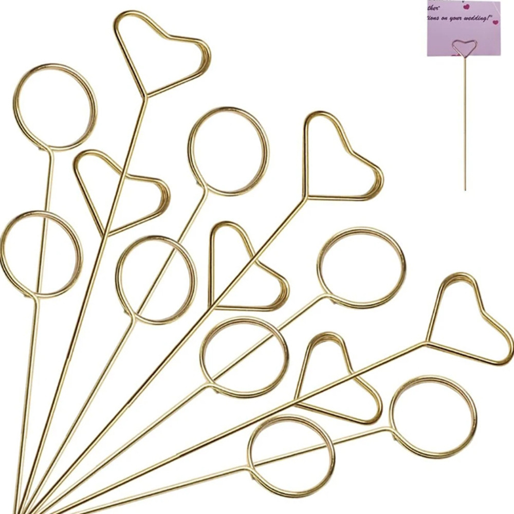 Sturdy Gold Metal Floral Card  - Floral Picks Wood 评论和价格