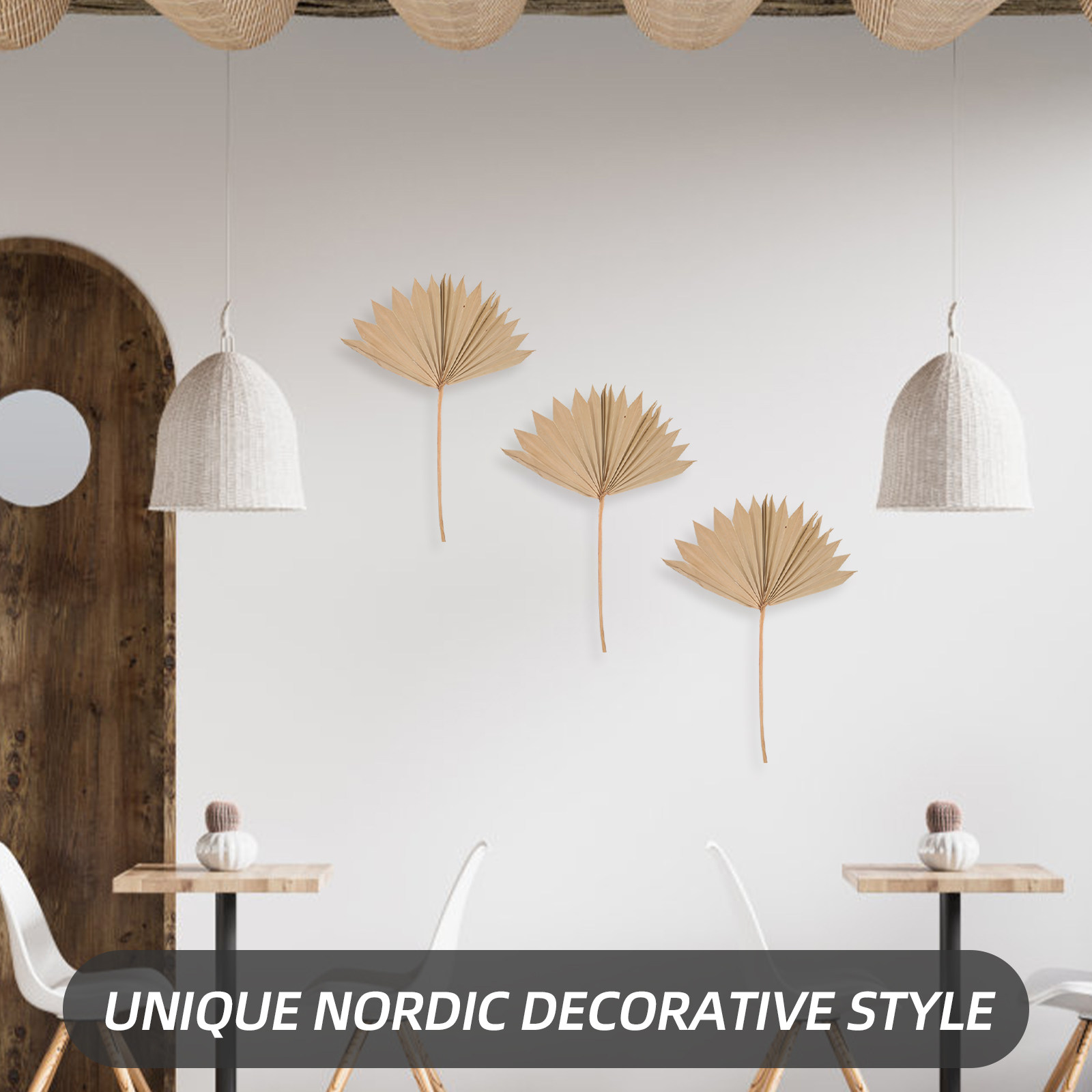4Pcs Dried Palm Leaf Fan Weddi - Palm Leaf Dried 评论和价格