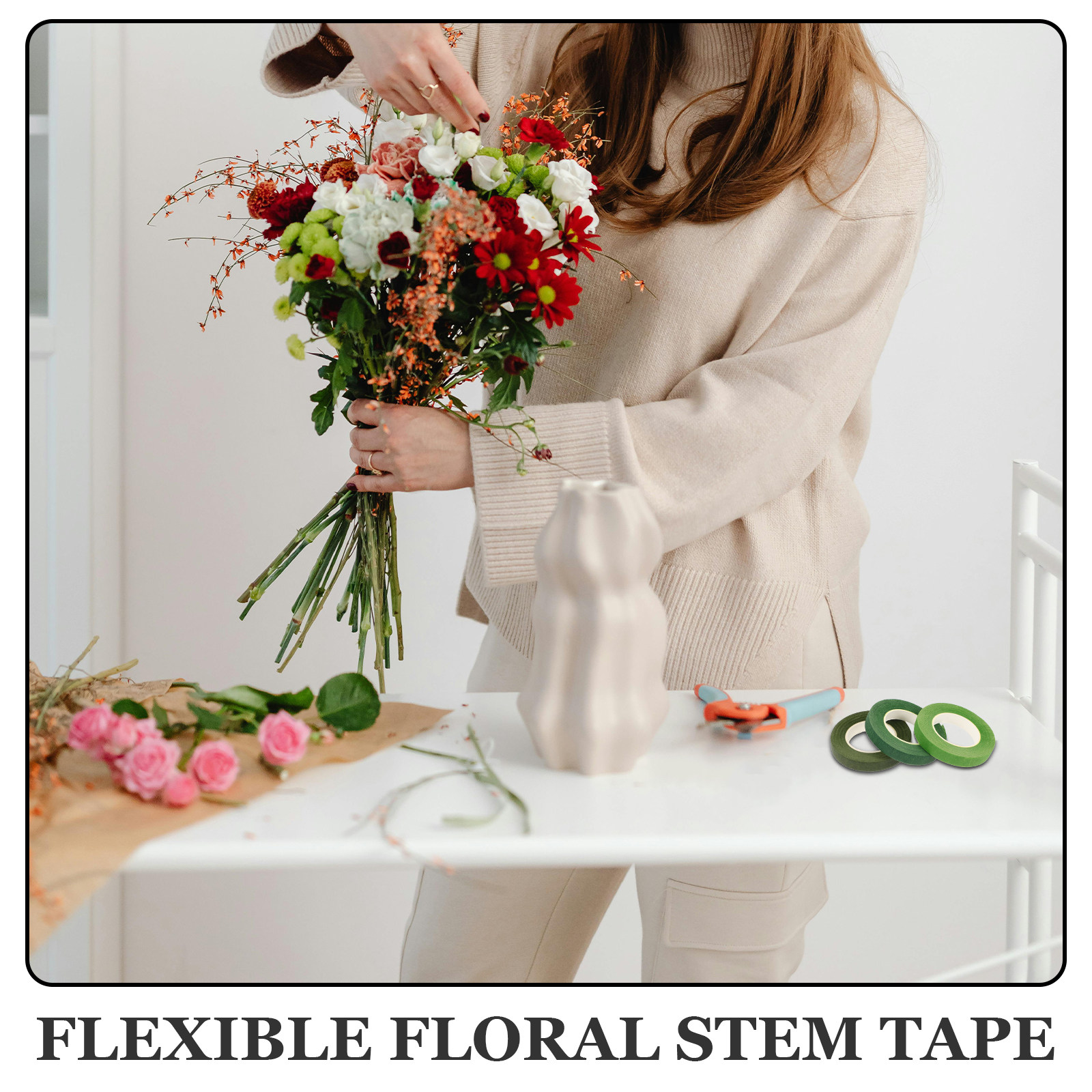 1Set Floral Stem Tape and Wire - Wire Stem Florist 评论和价格
