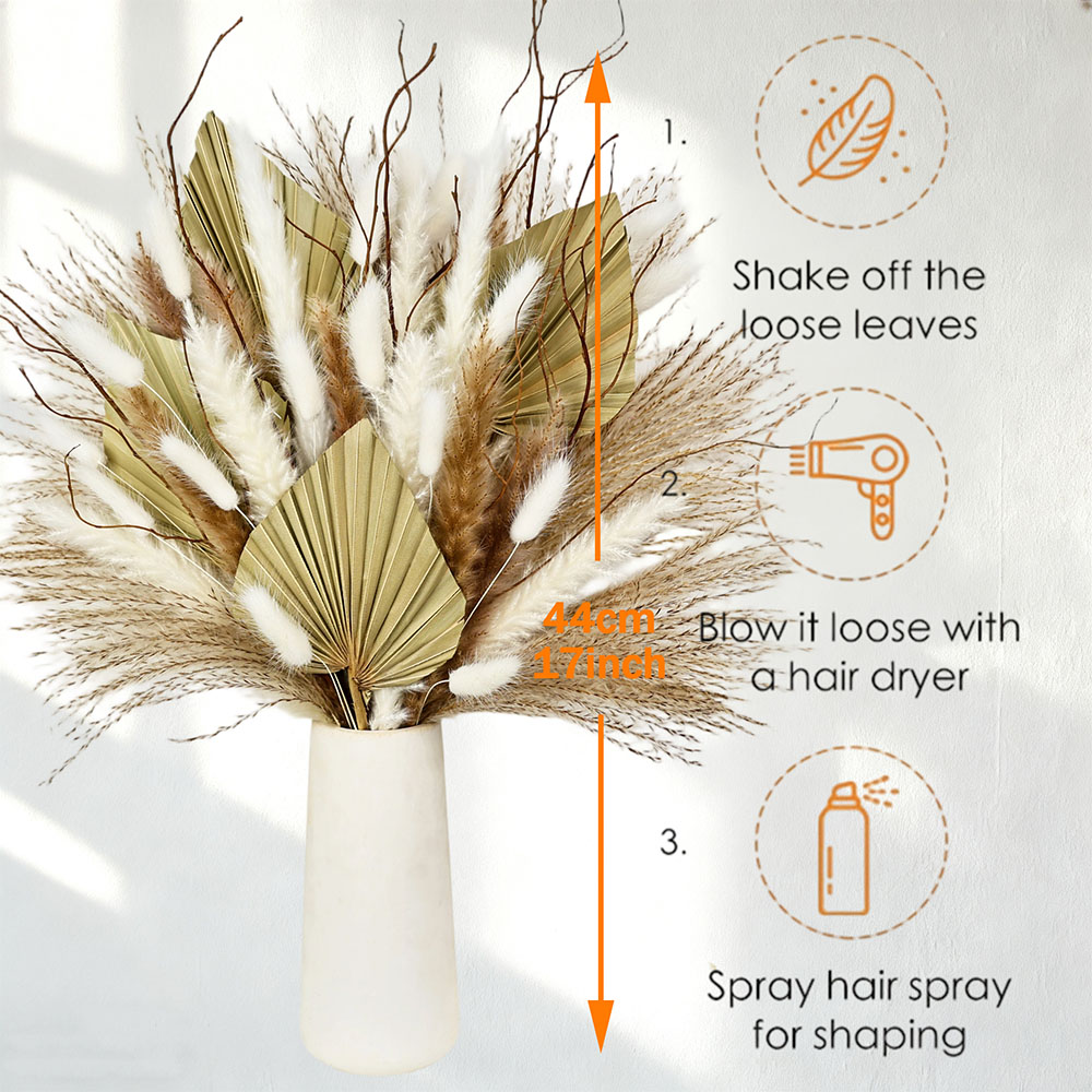 Natural Dried Palm Leaves Bouq - Palm Leaf Dried 评论和价格